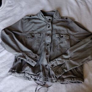 Black Tape Utility Jacket in Gray